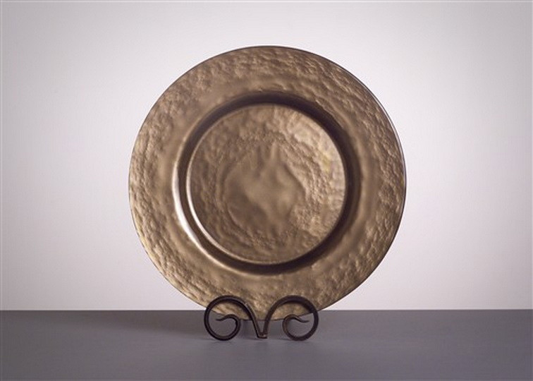 Metallic Taupe Glass Charger